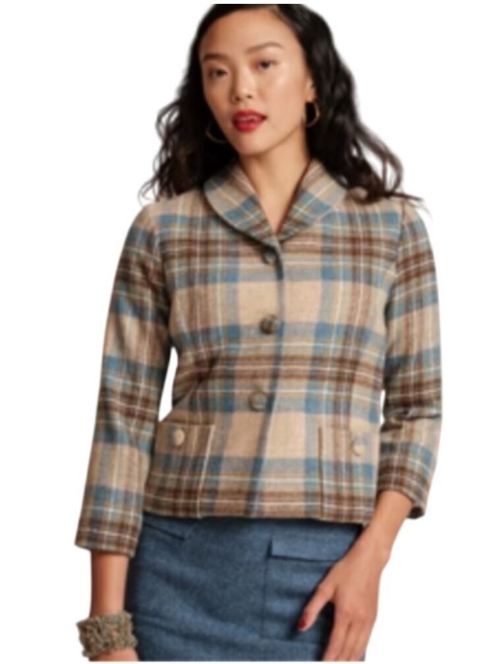 Frances Valentine Plaid Jacket Sz. Sm